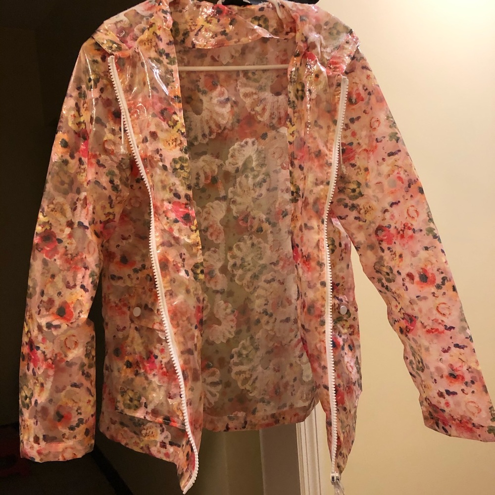 Topshop Pink Floral Raincoat